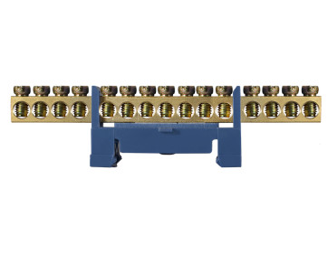 BC-515 6х9 15 отв. Нульова шина з ізолятором на Din-рейку
