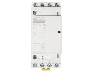 Модульный контактор MK-N 4P 16A 4NO 220V Модульный контактор MK-N 4P 16A 4NO 220V