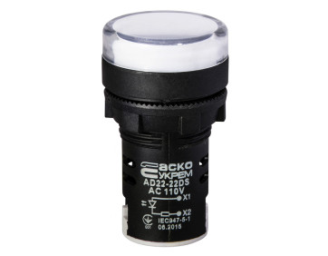 Сигнальна арматура AD22-22DS біла 110V АC