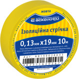 Лента изоляционная 0,13мм*19мм/10м желтая изоляционная 0,13мм*19мм/10м