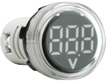 Круглий цифровий вимірювач напруги ED16-22VD 30-500В АС (білий)