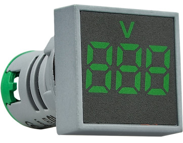 Квадратний цифровий вимірювач напруги ED16-22FVD 30-500В АС (зелений)