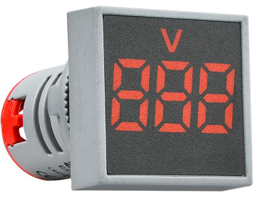 Квадратний цифровий вимірювач напруги ED16-22FVD 30-500В АС (червоний)