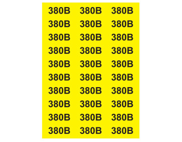Наліпки "Знак "380 В" жовтий 38х90"