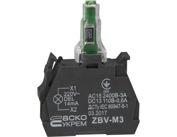 ZBV-M3 Блок для подсветки зеленый 220В для кнопок TB5