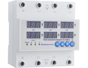 Реле контролю напруги та струму  RKV 4P 63A