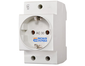 Розетка з заземленням AC30 2Р+РЕ