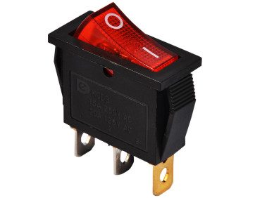 KCD3-101N R/B 220V  Перемикач 1 клав. червоний з підсвічуванням