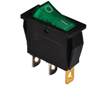KCD3-101N GR/B 220V  Перемикач 1 клав. зелений з підсвічуванням