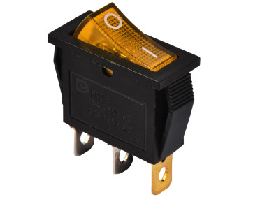 KCD3-101N 220V  YL/B Перемикач 1 клав. жовтий з підсвічуванням