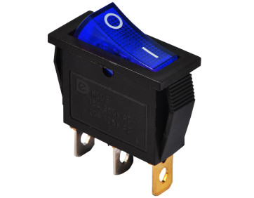 KCD3-101N BL/B 220V  Перемикач 1 клав. синій з підсвічуванням