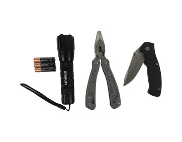Універсальний інструмент MULTI-TOOL 12 в одному + ніж карманний + ліхтарик STANLEY STHT81502-0