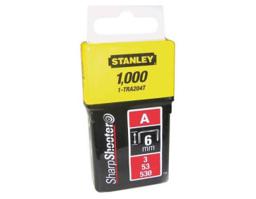 Скоби тип А висотою 6 мм, для степлера ручного Light Duty, в упаковці 1000 шт STANLEY 1-TRA204T