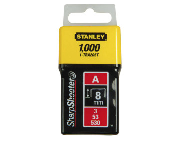 Скобы тип А высотой 8 мм, для степлера ручного Light Duty, в упаковке 1000 шт STANLEY 1-TRA205T