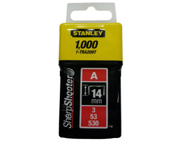 Скобы тип А высотой 14 мм, для степлера ручного Light Duty, в упаковке 1000 шт STANLEY 1-TRA209T
