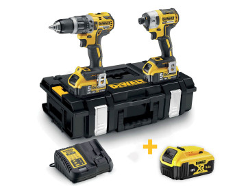 Набір з двох інструментів безщіткових DeWALT DCK266P2+DCB184