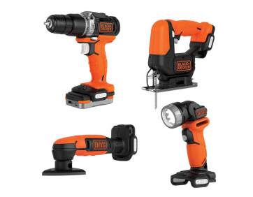 Набір з чотирьох інструментів BLACK+DECKER BDCK123S2S