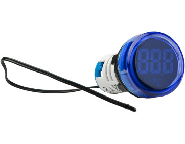 Круглий цифровий вимірювач температури ED16-22WD  -25С - 150С (синій)