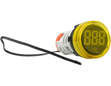 Круглий цифровий вимірювач температури ED16-22WD  -25С - 150С (жовтий)
