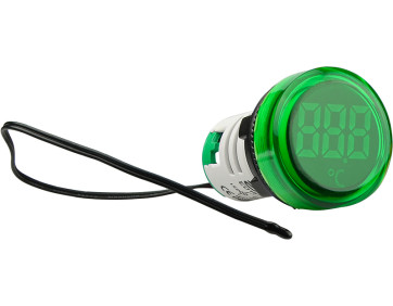 Круглий цифровий вимірювач температури ED16-22WD  -25С - 150С (зелений)