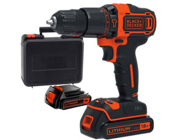Дриль-шурупокрут акумуляторний ударний BLACK+DECKER BDCHD18KB