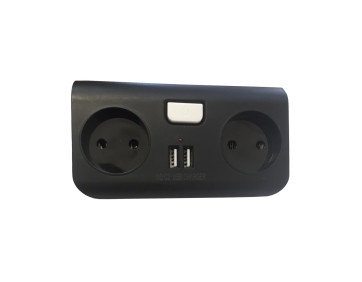 Колодка двійник лінійний з 2 USB 1A TNSy