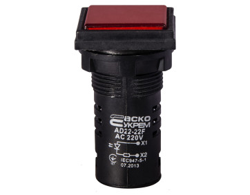 Сигнальна арматура AD22-22F червона 220V АC