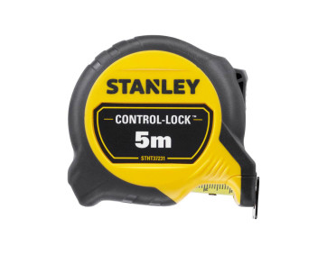 Рулетка вимірювальна CONTROL-LOCK довжиною 5 м, шириною 25 мм, в обгумованому корпусі, з подвійною ш