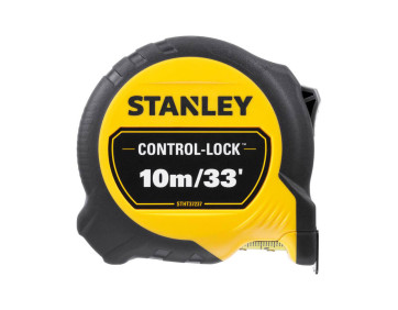 Рулетка вимірювальна CONTROL-LOCK довжиною 10 м/33, шириною 25 мм, в обгумованому корпусі, з подвійн
