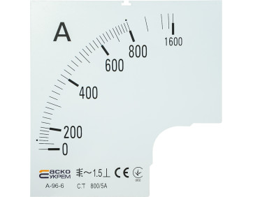 Шкала 800/5А до амперметра А-96-6