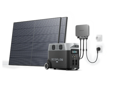 Комплект EcoFlow PowerStream - мікроінвертор 800W + зарядна станція Delta Pro та сонячні панелі 2х40