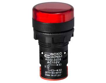 Сигнальна арматура AD22-22DS червона 110V АC