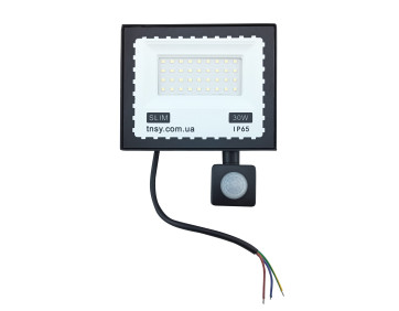 Прожектор LED 30W ULTRA Slim 220V 3000Lm 6500K IP65 з датчиком руху TNSy