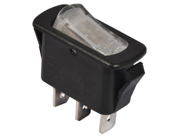 KCD3-101N-12 WH/B 220V Перемикач 1 клав. білий з підсвічуванням