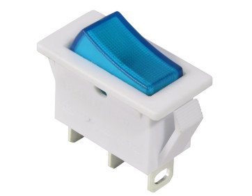 KCD3-101N-13 BL/WH 220V Перемикач 1 клав. синій з підсвічуванням