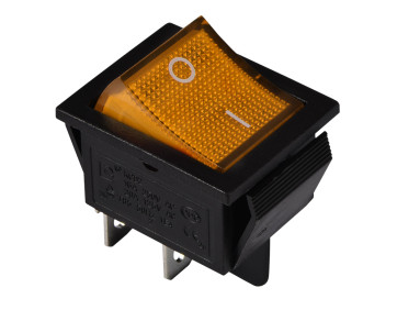 KCD2-201N YL/B 220V Перемикач 1 клав. жовтий з підсвічуванням
