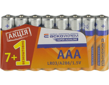 Батарейка лужна AАА.LR03 АКЦІЯ  (shrink 7+1)