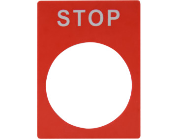 Табличка маркувальна STOP червона для кнопок XB2