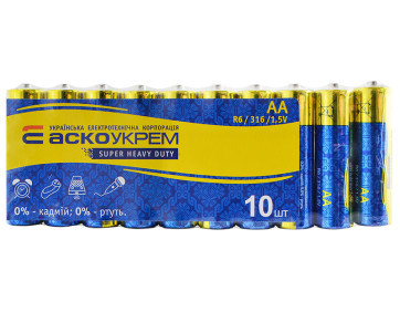 Батарейка сольова AА.R6.SP10 (shrink 10)