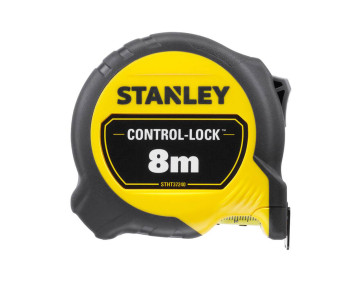 Рулетка вимірювальна CONTROL-LOCK довжиною 8 м, шириною 25 мм, в обгумованому корпусі, з подвійною ш