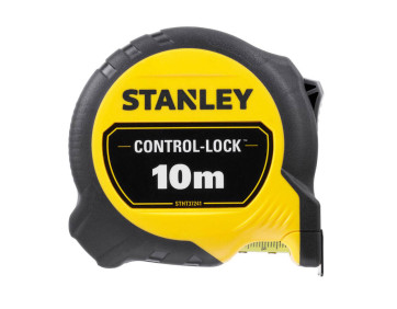 Рулетка вимірювальна CONTROL-LOCK довжиною 10 м, шириною 25 мм, в обгумованому корпусі, з подвійною