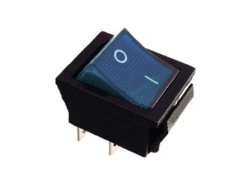 KCD2-201N BL/B 220V Переключатель 1 клав. синий с подсветкой TNSy